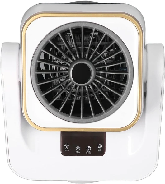 Mini Fan Isıtıcı 1000W Düşük Gürültü Devrilme Koruması Masaüstü Isıtıcı Sirkülasyon Rüzgar ABS Ofis Için Uzaktan Kumanda Ile Hızlı Isıtıcı (GRAY) - Resim 4