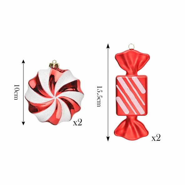 Asılabilir Yılbaşı Yeniyıl Ağacı Süsü Dev Şekerler Christmas New Year Giant Candies Gift Ornaments - Resim 4