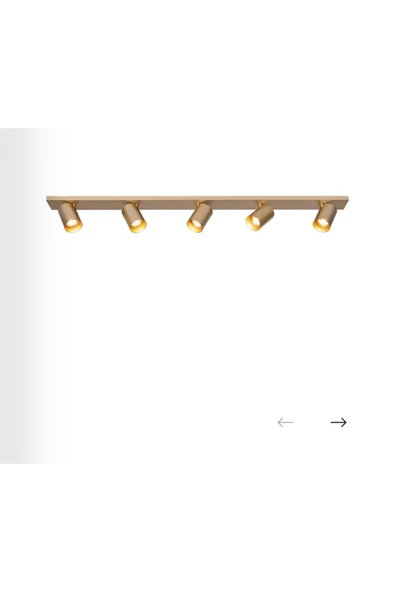 5 li Beşli Mat Gold Eskitme Kaplama Metal Gövde Hareketli Başlık GU10 Led Tavan Spot Modern Avize - Resim 2