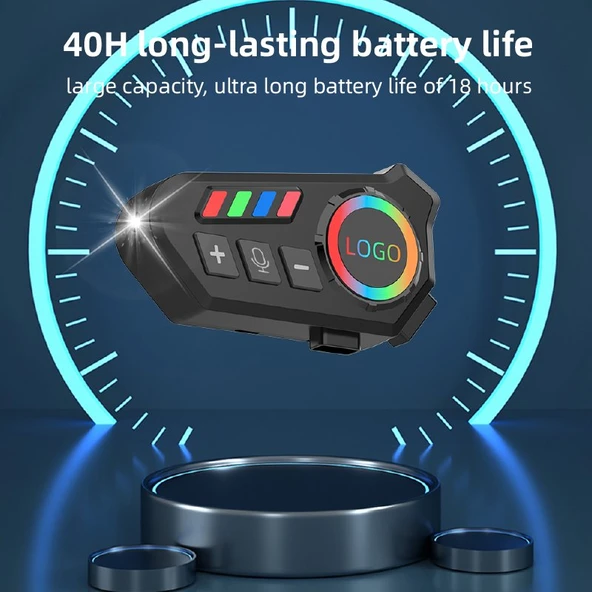 Çeşithane K06 Motosiklet Kask Kulaklığı – Su Geçirmez Bluetooth 5.4, 40 Saat Çalma Süresi, LED Işıklı, Ses Asistanı Destekli Kablosuz Kask Kulaklığı - Resim 5