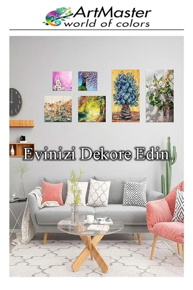 Kare Tuval 30x30 Astarlı Mini Resim Tuvali 4 Adet Tuvali 30*30 Tual Akrilik Boya Yağlı Boya İçin İdealdir - Resim 3