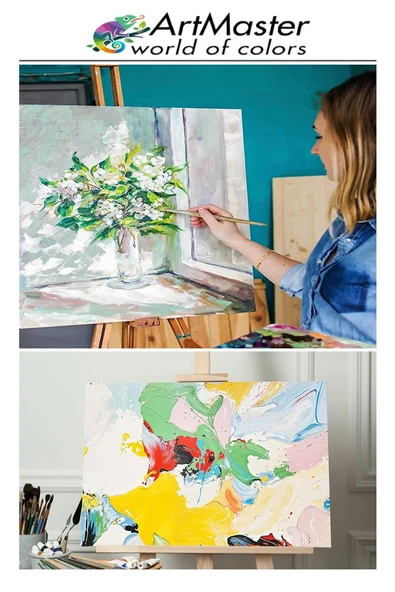 Kare Tuval 20x20 Astarlı Mini Resim Tuvali 4 Adet Tuvali 20*20 Tual Akrilik Boya Yağlı Boya İçin İdealdir - Resim 5