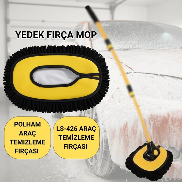 Polham ve LS-426 Uyumlu Yedek Araç Yıkama Mopu, Oto Temizleme Fırçası Yedek Mop, Çizmez, Süper Emici, Kolay Tak-Çıkar - Resim 7