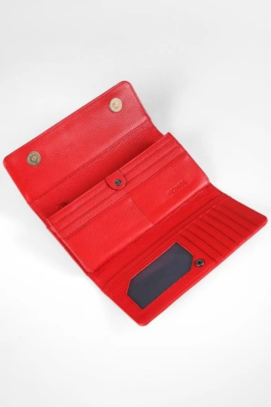 Alya Hakiki Deri Gold Detaylı Kadın Kartlık ve Cüzdan - Resim 7