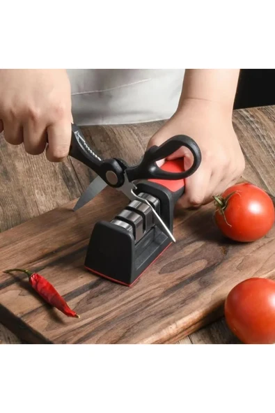 TİNEKE  Profesyonel Bıçak Bileyici 3 Açılı Elmas Seramik Tungsten Çelik El Bıçakları Bileme - Resim 7