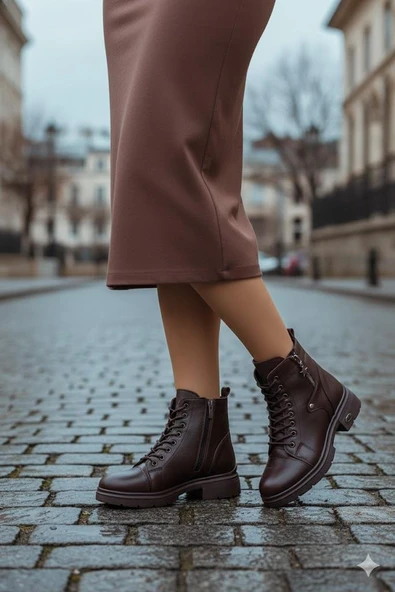 Mehmet Mete 1180 Rahat Sıcak Astar Kaymaz Taban Yumuşak Hakiki Deri Kadın Bot - Resim 3