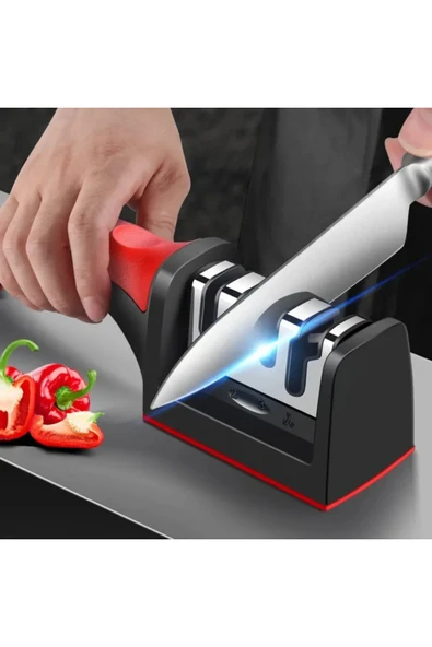 TİNEKE  Profesyonel Bıçak Bileyici 3 Açılı Elmas Seramik Tungsten Çelik El Bıçakları Bileme - Resim 3