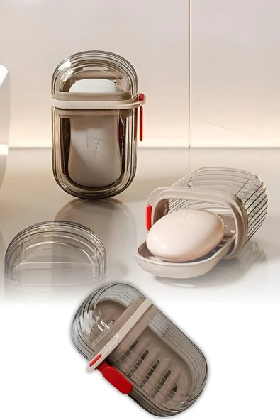 TİNEKE  Şeffaf Kutu Şeklinde Plastik Katı Sabunluk Pratik Kullanımlı Hijyenik Banyo Sabun Kabı 1 ADET ürün görseli