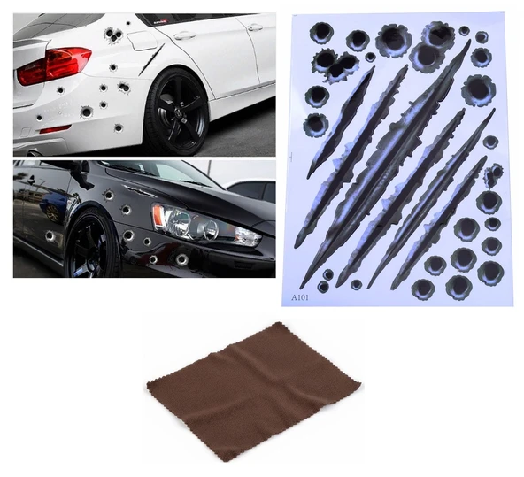 Araç Sticker Seti Yara Bere Oto Sticker Yara Şeklinde 3D - Resim 2