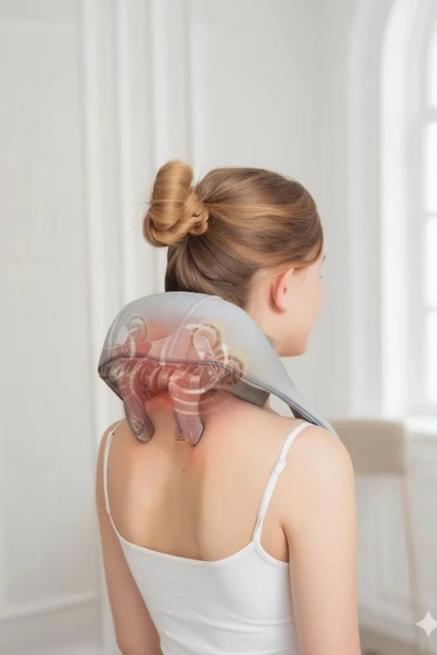 Çeşithane Isıtıcılı Omuz & Boyun Masaj Aleti – 3D Yoğun Masaj Başlıklı, Titreşimli, Çok Bölgeli Masaj Cihazı, Ergonomik Ev & Ofis Masaj Aleti - Resim 3