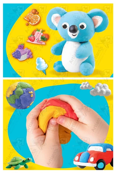 Oyun Hamuru 6 Renk 1 Paket Bubu 6 lı Oyun Hamuru 600 gr Canlı Renkler Okul Öncesi Kreş Anasınıfı Etkinli Hamuru - Resim 3