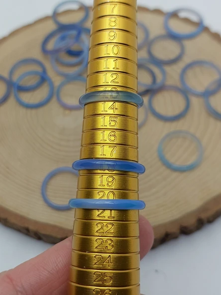 Akik Taşı İnce Boy Yüzük – Mavi Alacalı –  3mm Kalınlık  (59980) - Resim 3