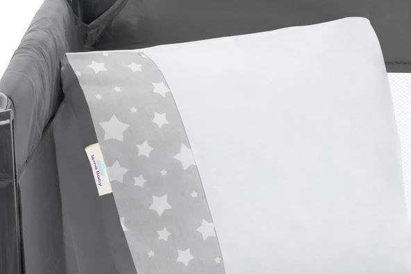 Sema Baby 6 Parça Lüks Park Yatak Bebek Uyku Seti - Yıldızlı Geceler - Resim 4