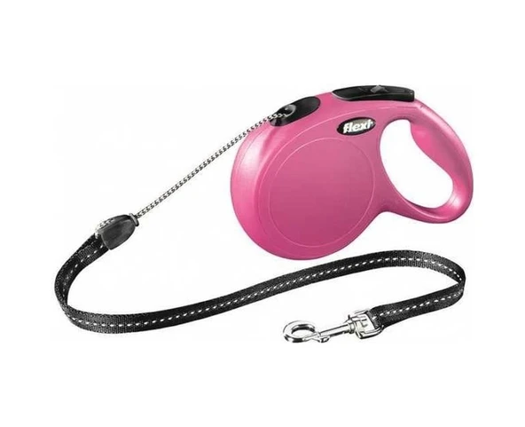 Flexi New Classic Otomatik İp Köpek Gezdirme Kayışı S Beden 5m Pembe ürün görseli