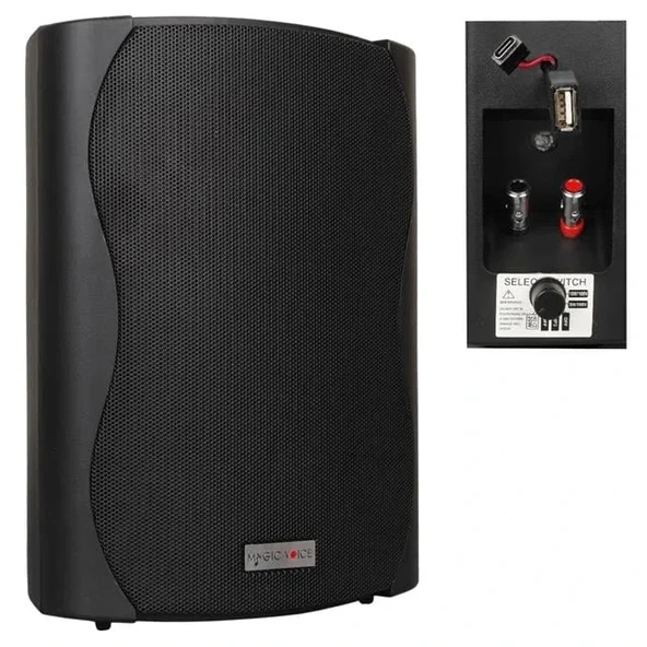 Magicvoice F-lhy6.5s 6.5" (16 Cm) Hat Trafolu Duvar Tipi Sütun Hoparlör (30w Rms / 200w Peak - Mp3 Usb Uyumlu) - Siyah ürün görseli 1