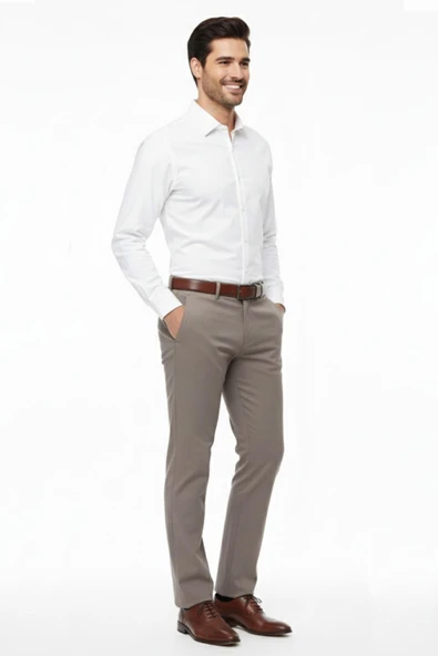 Erkek Regular Fit  Kumaş Pantolon Likra Kumaş BGL-ST05031 - Resim 4