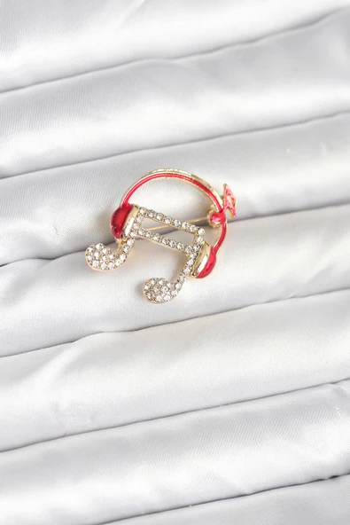 Kulaklıklı Nota Model Broş ürün görseli 1