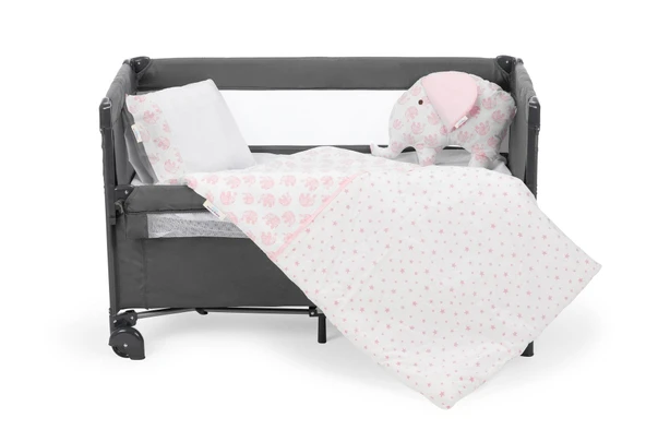Sema Baby 6 Parça Lüks Park Yatak Bebek Uyku Seti - Pembe Fil ürün görseli