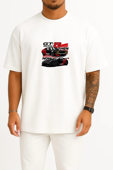Oversize Nissan Gt-R R31 Ve R35 Advan Göğüs Baskılı Unisex T-Shirt ürün görseli