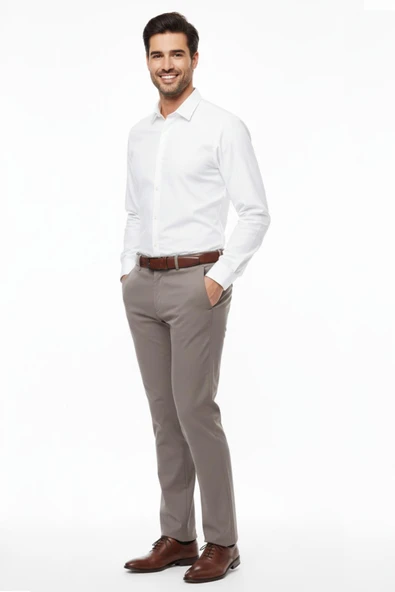 Erkek Regular Fit  Kumaş Pantolon Likra Kumaş BGL-ST05031 - Resim 3