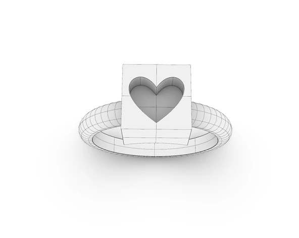 Byr Küp Kalp Yüzük (Plastik Aparattır!!!) 3D - Resim 4