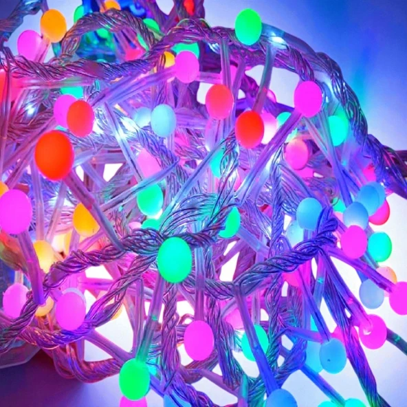 5 METRE VIP PROFESYONEL RENKLİ TOP LED IŞIK PATLAYAN BEYAZ FLAŞLI TOP IŞIK 250 LED LAMBA SU GEÇİRMEZ ürün görseli