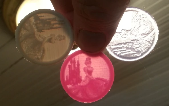 Byr Cinderella Litofan Kolye (Plastik Aparattır!!!) 3D - Resim 2