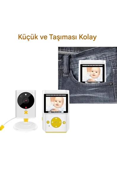Akıllı Bebek Kamerası Monitörlü Karşılıklı Konuşma Özellikli Sıcaklık İzleme 2.4 İnç Bebek Kamerası - Resim 6