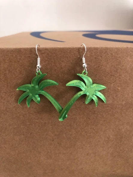 Byr Küpe palmiye ağacı kolye (Plastik Aparattır!!!) 3D - Resim 2