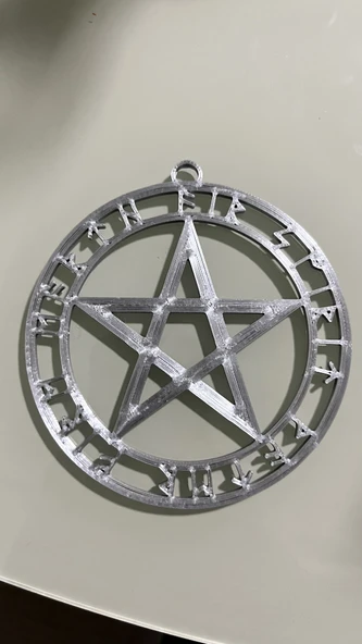 Byr RUNIC PENTACLES KOLYE (Plastik Aparattır!!!) 3D - Resim 4