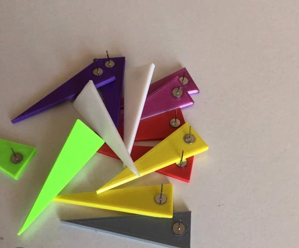 Byr Küpe Uzun üçgen kolye aros pendientes (Plastik Aparattır!!!) 3D - Resim 3