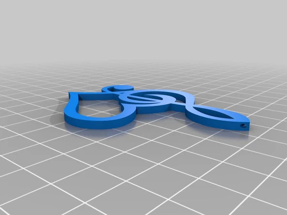 Byr Kalp notalı kolye veya küpe (Plastik Aparattır!!!) 3D ürün görseli 1