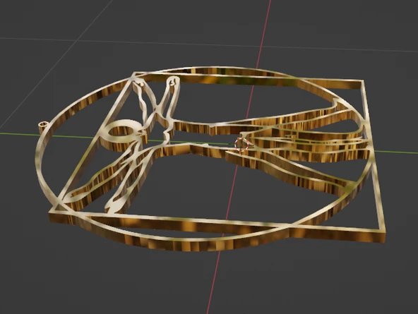 Byr VİTRÜVİS ADAMI, DA VİNCI KOLYE (Plastik Aparattır!!!) 3D - Resim 3