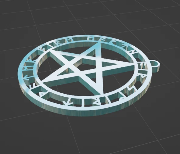 Byr RUNIC PENTACLES KOLYE (Plastik Aparattır!!!) 3D - Resim 3