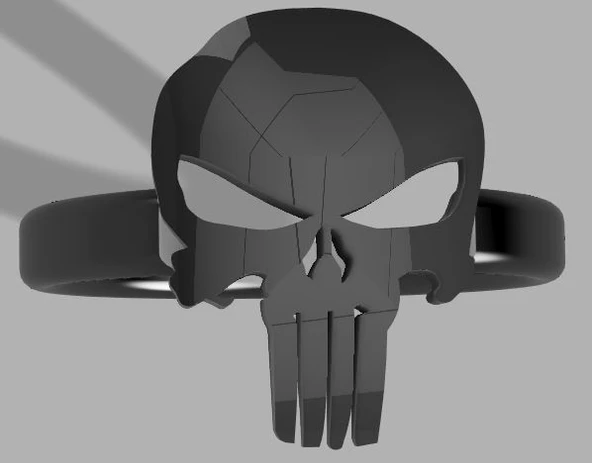 Byr Yüzük 2 Punisher Kafatası Kafatası (Plastik Aparattır!!!) 3D ürün görseli