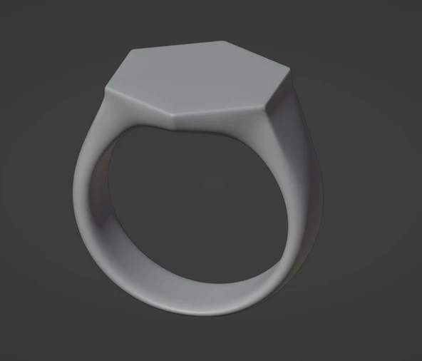 Byr Mühür Yüzük - Minimalist Altıgen (Plastik Aparattır!!!) 3D - Resim 4