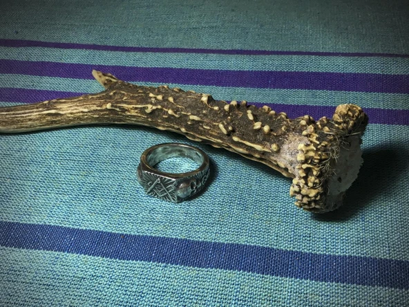 Byr Yüzük - Pusula ve Kafatası ile Kare (Plastik Aparattır!!!) 3D - Resim 3