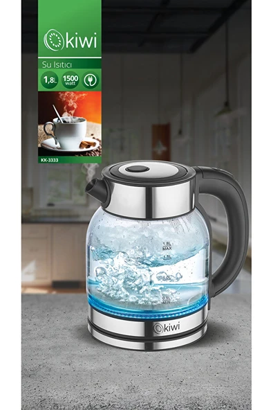 KIWI KK-3333 CAM KETTLE ürün görseli 1