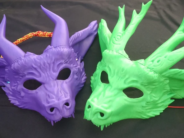 Byr Dragon Masquerade Maskeleri Yılı (Sadece Plastik Aparattır!!!) 3D - Resim 2