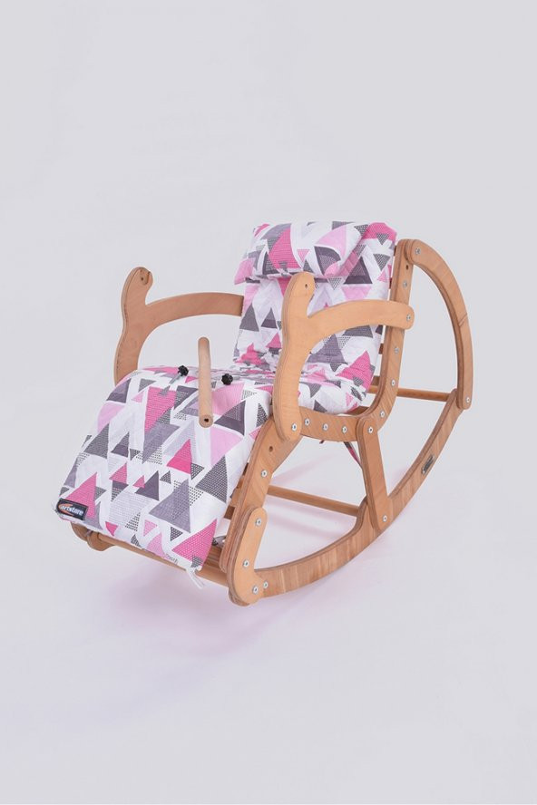 Sallanan Çocuk Sandalyesi, Çocuk Ürünleri Serisi / Küçük Pembe Üçgenler (Little Triangles Pink)
