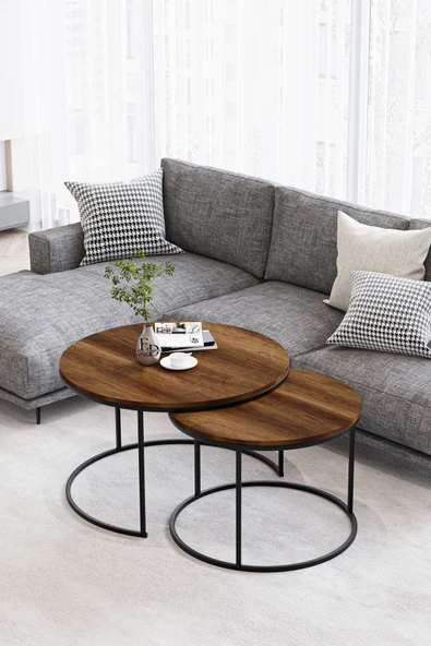 Orta Sehpa , Paris 2'li Orta Sehpa Takımı , Siyah Metal - Barok Tabla ürün görseli