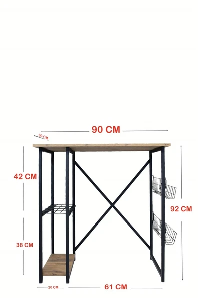Nr Çamaşır Makinesi Üstü Yatay 2 Raflı Düzenleyici - Resim 4
