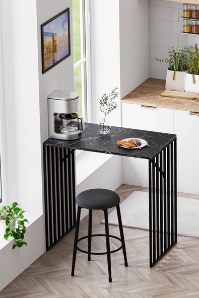 Prag Bar Taburesi , Mutfak Taburesi, Balkon, Bahçe Taburesi, Sandalyesi Antrasit Kumaş ürün görseli