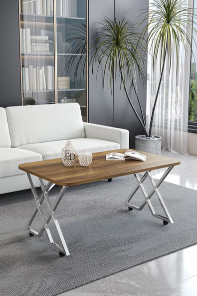 Orta Sehpa , Milano Tekerlekli Orta Sehpa , Gümüş Metal - Barok Tabla ürün görseli