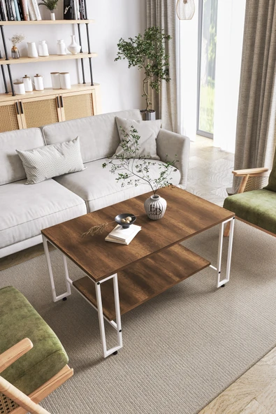 Orta Sehpa , Nury Tekerlekli Orta Sehpa Takımı , Beyaz Metal - Barok Tabla ürün görseli