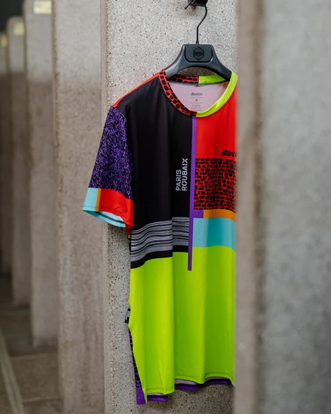 Santini PARIS ROUBAIX FORGER DES HEROES Erkek Teknik Spor Tişört RE499GLL22PRFDH - Resim 6