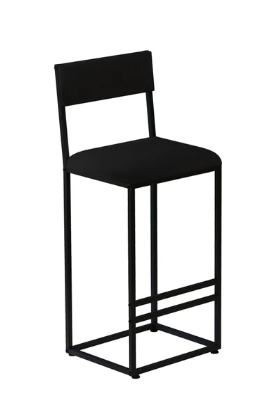 İbiza Bar Sandalyesi , Bar Taburesi , Ada Mutfak Sandalyesi , Taburesi - Siyah Kumaş - Resim 3
