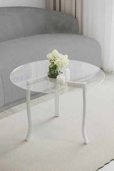 Orta Sehpa , Berlin Camlı Orta Sehpa Beyaz Ayak ürün görseli