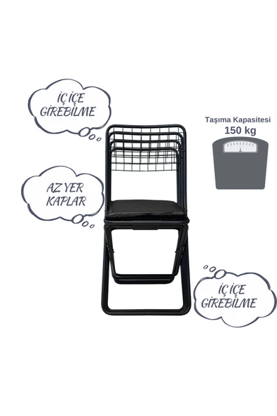 Nur Katlanır Sandalye, Ofis Balkon, Bahçe Katlanır Sandalyesi - Resim 3