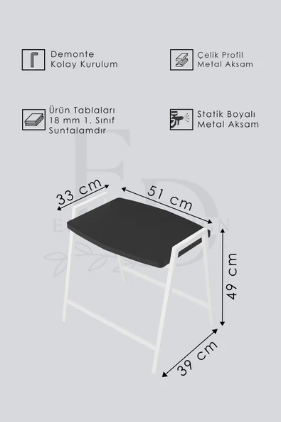 Zigon Sehpa , Aden 3'lü Tepsi Zigon Sehpa Takımı Beyaz Metal - Atlantik Çam Tabla - Resim 5